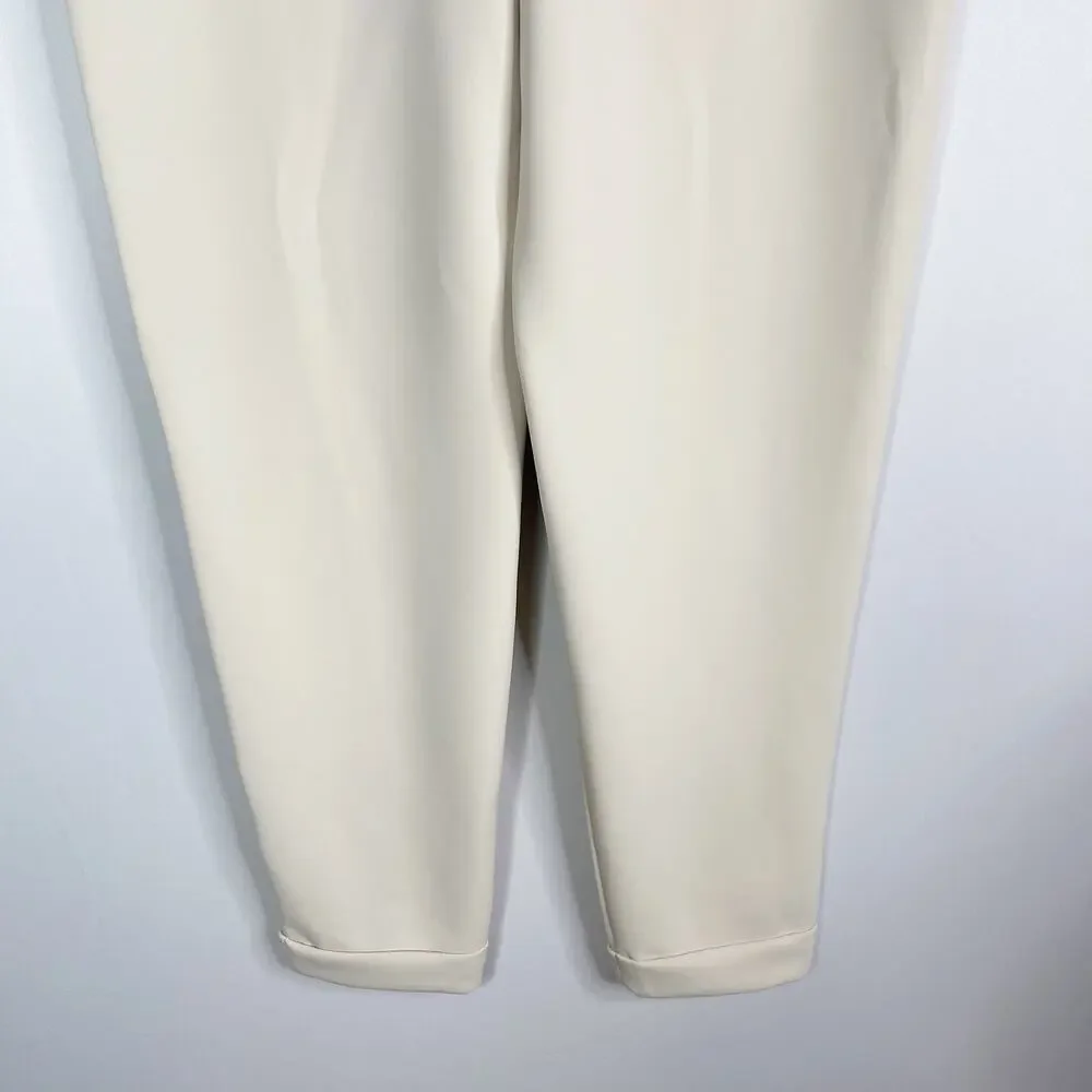 Express Womens Medium M Cream SuperSoft Double Knit Jogger Sandshell Ankle Pant - Picture 8 of 12